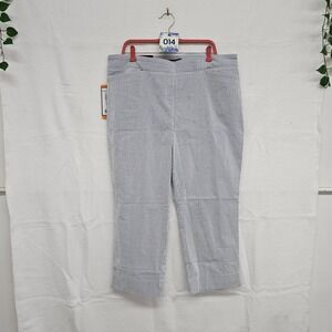 *NWT* Hilary Radley  sz XXL off-white/blue striped pants stretchy tummy control